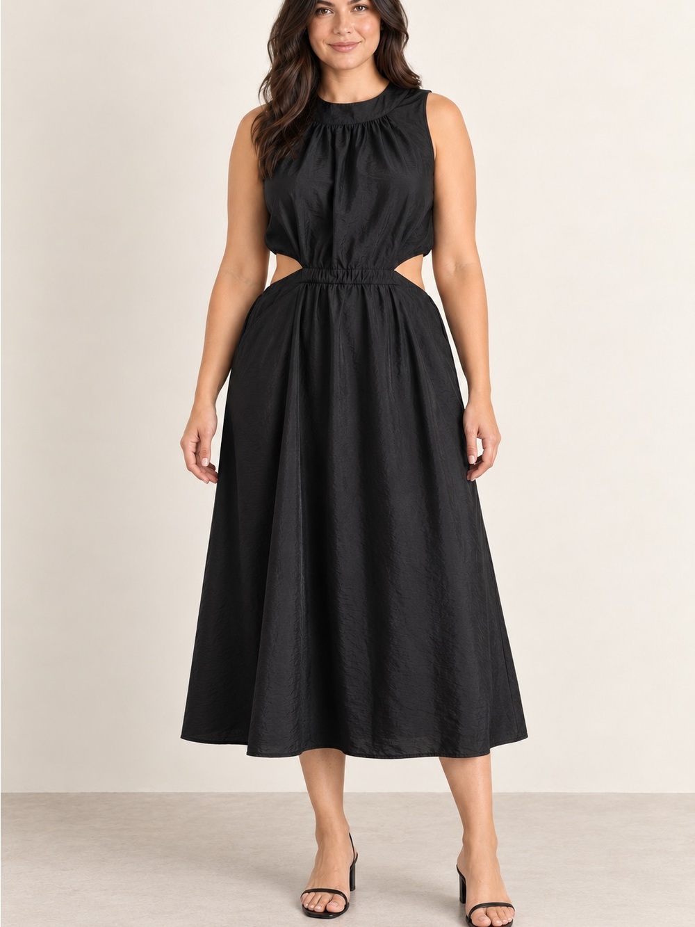 Sofia Jeans by Sofia Vergara Black Cutout Tie-Back Maxi Dress XL 16-18